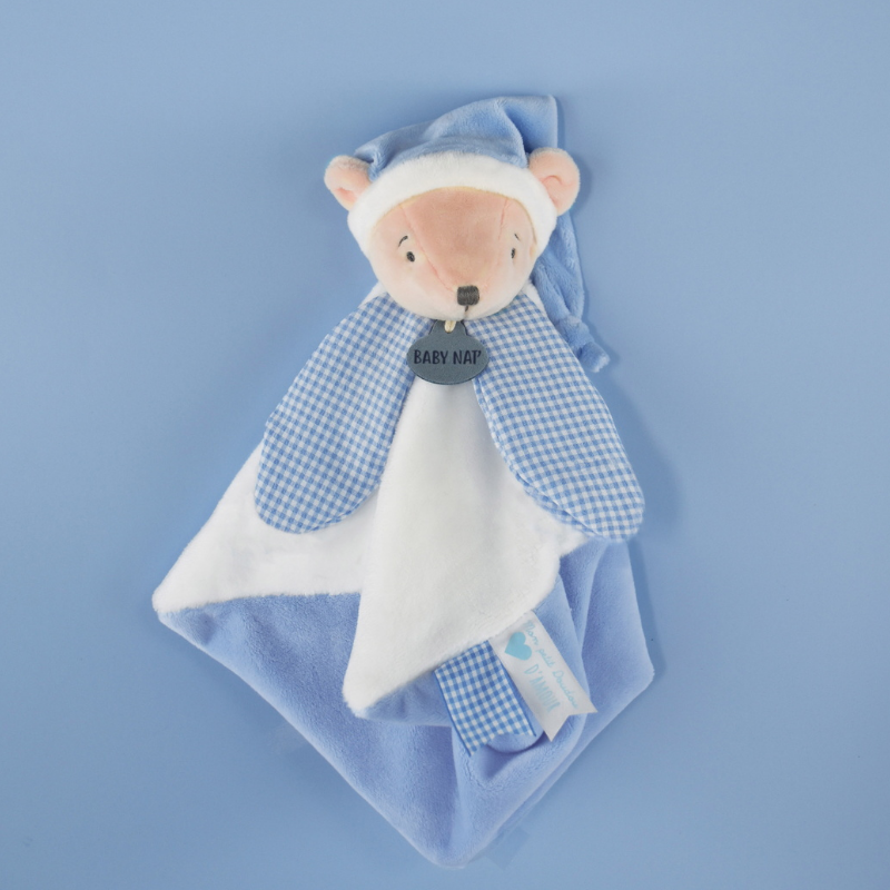  - layette - comforter bear white blue 25 cm 
